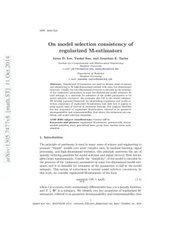 On model selection consistency of regularized M-estimators
