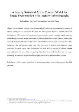 A Local Active Contour Model for Image Segmentation with Intensity
  Inhomogeneity
