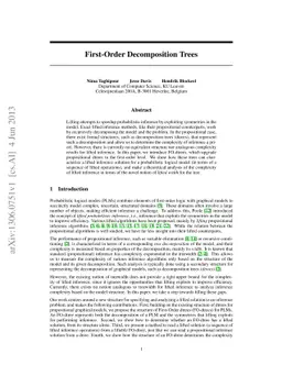 First-Order Decomposition Trees
