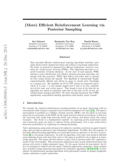 (More) Efficient Reinforcement Learning via Posterior Sampling