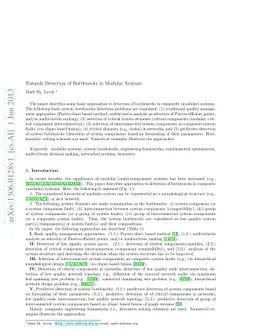 Towards Detection of Bottlenecks in Modular Systems