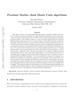 Proximal Markov chain Monte Carlo algorithms