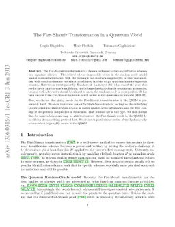 The Fiat-Shamir Transformation in a Quantum World