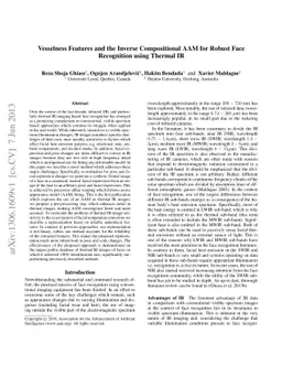 Vesselness features and the inverse compositional AAM for robust face
  recognition using thermal IR