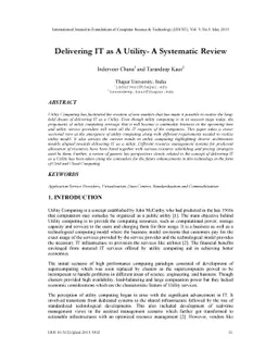 Delivering IT as A Utility- A Systematic Review