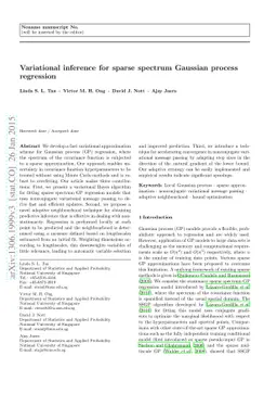 Variational inference for sparse spectrum Gaussian process regression