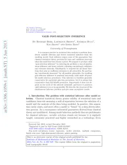 Valid post-selection inference