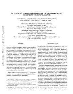 Diffusion map for clustering fMRI spatial maps extracted by independent
  component analysis