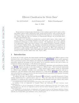 Efficient Classification for Metric Data