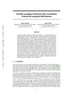Flexible sampling of discrete data correlations without the marginal
  distributions