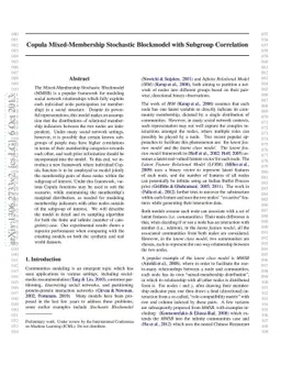 Copula Mixed-Membership Stochastic Blockmodel for Intra-Subgroup
  Correlations