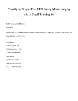 Classifying Single-Trial EEG during Motor Imagery with a Small Training
  Set
