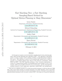 Fast Marching Tree: a Fast Marching Sampling-Based Method for Optimal
  Motion Planning in Many Dimensions