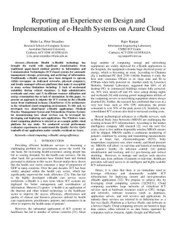 Reporting an Experience on Design and Implementation of e-Health Systems
  on Azure Cloud
