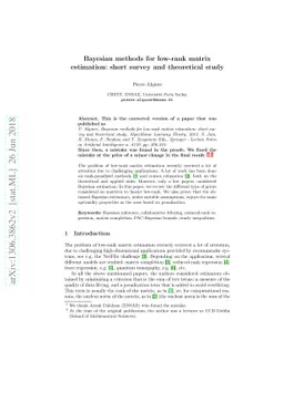 Bayesian methods for low-rank matrix estimation: short survey and
  theoretical study