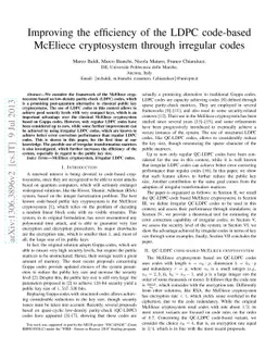 Improving the efficiency of the LDPC code-based McEliece cryptosystem
  through irregular codes