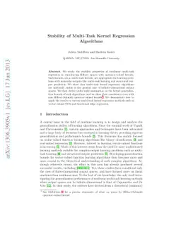Stability of Multi-Task Kernel Regression Algorithms