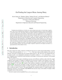 On Finding the Largest Mean Among Many