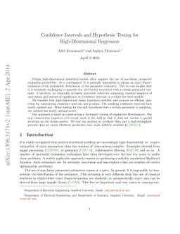 Confidence Intervals and Hypothesis Testing for High-Dimensional
  Regression
