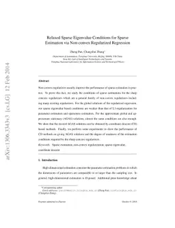 Relaxed Sparse Eigenvalue Conditions for Sparse Estimation via
  Non-convex Regularized Regression