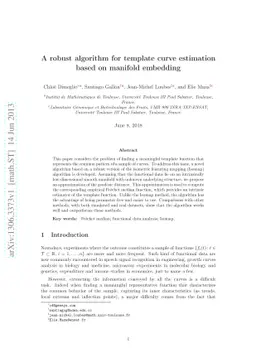 A robust algorithm for template curve estimation based on manifold
  embedding