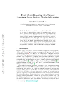 Event-Object Reasoning with Curated Knowledge Bases: Deriving Missing
  Information