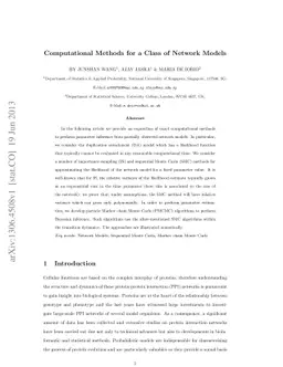 Computational Methods for a Class of Network Models