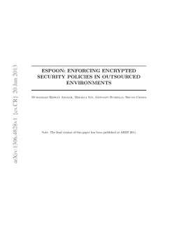 ESPOON: Enforcing Encrypted Security Policies in Outsourced Environments