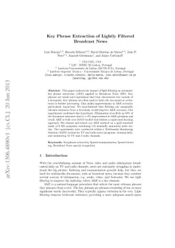 Key Phrase Extraction of Lightly Filtered Broadcast News