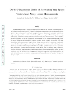On the Fundamental Limits of Recovering Tree Sparse Vectors from Noisy
  Linear Measurements