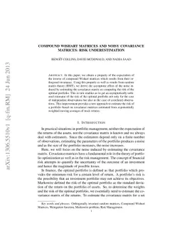 Compound Wishart Matrices and Noisy Covariance Matrices: Risk
  Underestimation