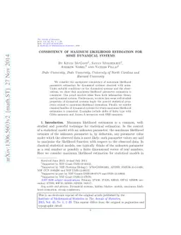 Consistency of maximum likelihood estimation for some dynamical systems