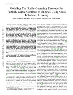 Modeling The Stable Operating Envelope For Partially Stable Combustion
  Engines Using Class Imbalance Learning