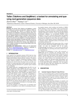 TaSer (TabAnno and SeqMiner): a toolset for annotating and querying
  next-generation sequence data