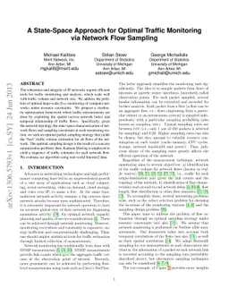 A State-Space Approach for Optimal Traffic Monitoring via Network Flow
  Sampling