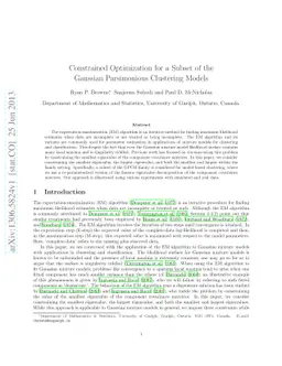 Constrained Optimization for a Subset of the Gaussian Parsimonious
  Clustering Models