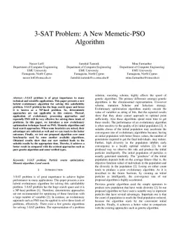 3-SAT Problem A New Memetic-PSO Algorithm