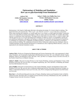 Epistemology of Modeling and Simulation: How can we gain Knowledge from
  Simulations?