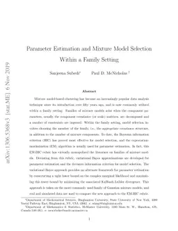 A Variational Approximations-DIC Rubric for Parameter Estimation and
  Mixture Model Selection Within a Family Setting