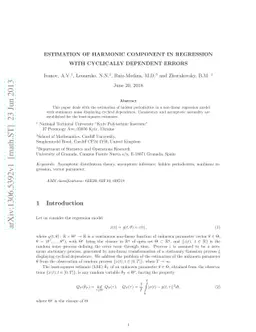 Estimation of harmonic component in regression with cyclically dependent
  errors