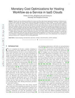 Monetary Cost Optimizations for Hosting Workflow-as-a-Service in IaaS
  Clouds