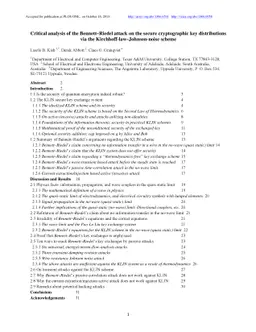 Critical analysis of the Bennett-Riedel attack on secure cryptographic
  key distributions via the Kirchhoff-law-Johnson-noise scheme