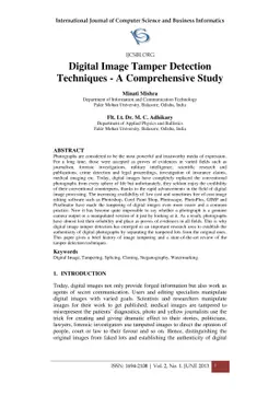 Digital Image Tamper Detection Techniques - A Comprehensive Study