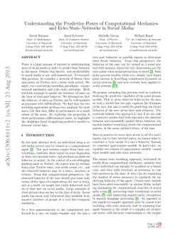 Understanding the Predictive Power of Computational Mechanics and Echo
  State Networks in Social Media