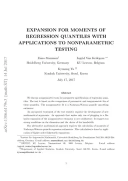 Expansion for moments of regression quantiles with application to
  nonparametric testing