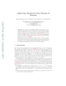 Tight Lower Bound for Linear Sketches of Moments