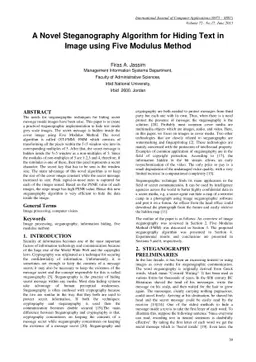 A Novel Steganography Algorithm for Hiding Text in Image using Five
  Modulus Method