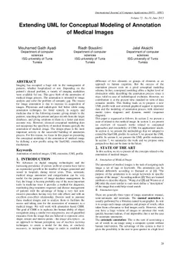 Extending UML for Conceptual Modeling of Annotation of Medical Images