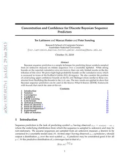 Concentration and Confidence for Discrete Bayesian Sequence Predictors