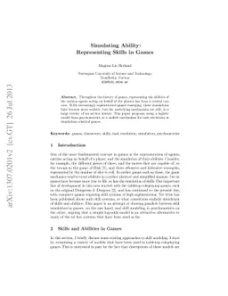 Simulating Ability: Representing Skills in Games